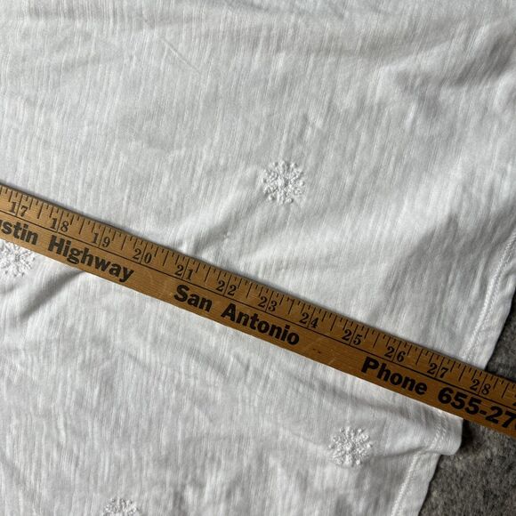 J.Jill PureJill Womens White Embroidered Short Sleeve Cotton Top  Size 2X Casual - Picture 5 of 8